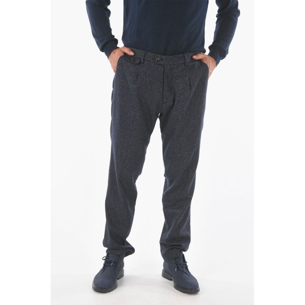 Herringbone Wool-Blend Trousers RAVAL1P.L. with One Pleat